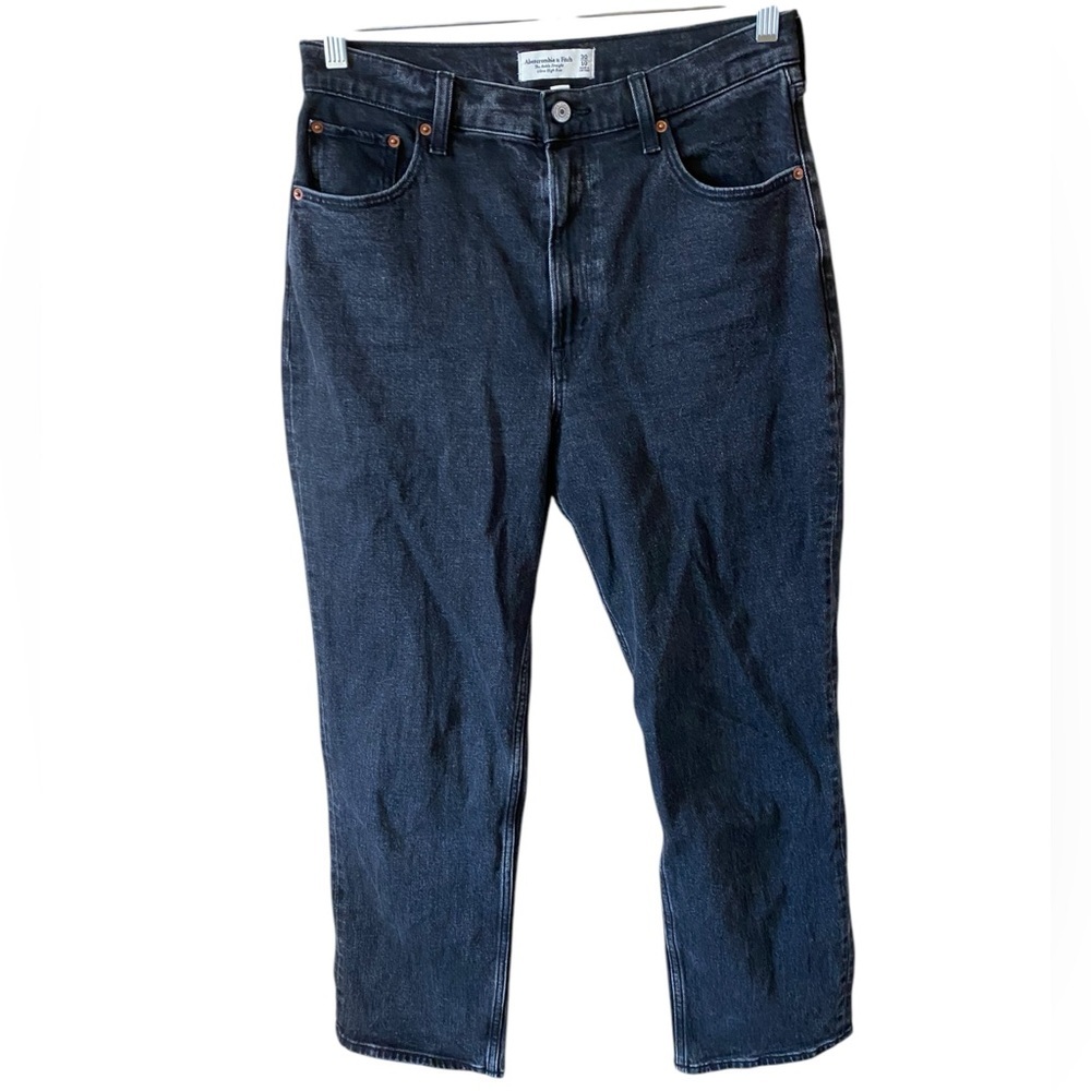 Abercrombie & Fitch ‘The Ankle Straight’ Ultra High Rise Curve Love Black Jeans